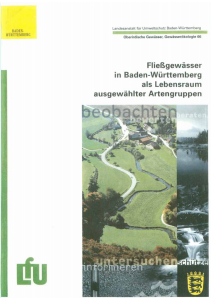 Bild der Titelseite der Publikation: Fließgewässer in Baden-Württemberg als Lebensraum ausgewählter Artengruppen