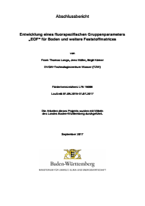 Bild der Titelseite der Publikation: Entwicklung eines fluorspezifischen Gruppenparameters EOF für Boden und weitere Feststoffmatrices