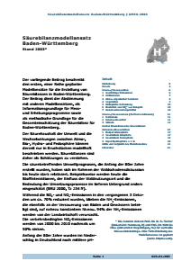 Bild der Titelseite der Publikation: Säurebilanzmodellansatz Baden-Württemberg