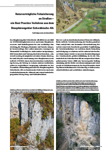 Bild der Titelseite der Publikation: Naturverträgliche Felssicherung an Straßen – ein Best Practice Verfahren aus dem Biosphärengebiet Schwäbische Alb