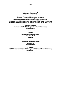 Bild der Titelseite der Publikation: WaterFrame® - Neue Entwicklungen in den Gewässerinformationssystemen in Baden-Württemberg, Thüringen und Bayern