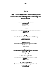 Bild der Titelseite der Publikation: TrIS - Das Trinkwasserinformationssystem Baden-Württemberg auf dem Weg zur Produktion