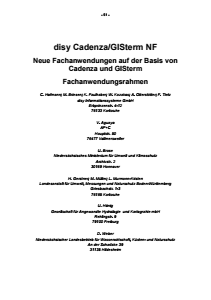 Bild der Titelseite der Publikation: disy Cadenza/GISterm NF - Neue Fachanwendungen auf der Basis von Cadenza und GISterm - Fachanwendungsrahmen