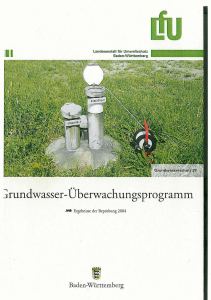 Bild der Titelseite der Publikation: Grundwasserüberwachungsprogramm. Ergebnisse der Beprobung 2004