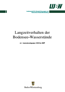 Bild der Titelseite der Publikation: Langzeitverhalten der Bodensee-Wasserstände