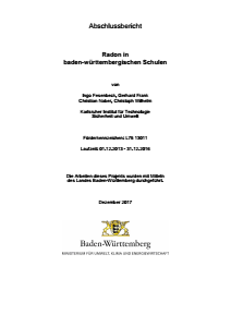 Bild der Titelseite der Publikation: Radon in baden-württembergischen Schulen