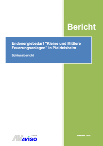 Bild der Titelseite der Publikation: Endenergiebedarf Kleine und Mittlere Feuerungsanlagen in Pleidelsheim