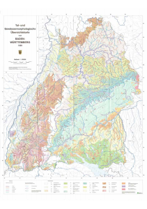 Bild der Titelseite der Publikation: Die Gewässerlandschaften Baden-Württembergs - Übersichtskarte
