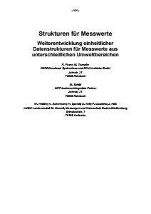 Bild der Titelseite der Publikation: Strukturen für Messwerte - Weiterentwicklung einheitlicher Datenstrukturen für Messwerte aus unterschiedlichen Umweltbereichen