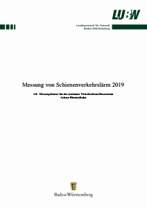 Bild der Titelseite der Publikation: Messung von Schienenverkehrslärm 2019