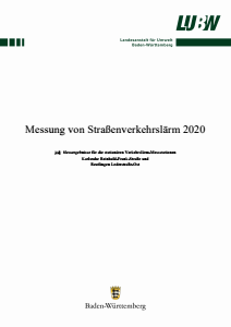 Bild der Titelseite der Publikation: Messung von Straßenverkehrslärm 2020