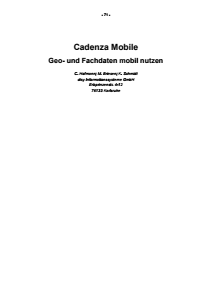 Bild der Titelseite der Publikation: Cadenza mobile - Geo- und Fachdaten mobil nutzen