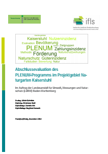 Bild der Titelseite der Publikation: Abschlussevaluation des PLENUM-Programms im Projektgebiet Naturgarten Kaiserstuhl - Langfassung