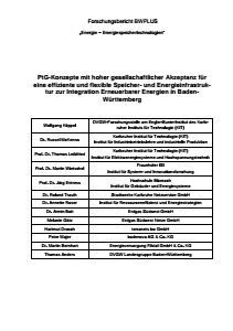 Bild der Titelseite der Publikation: PtG-Konzepte mit hoher gesellschaftlicher Akzeptanz für eine effiziente und flexible Speicher- und Energieinfrastruktur zur Integration Erneuerbarer Energien in Baden-Württemberg