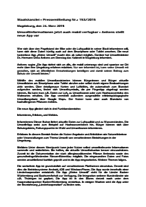 Bild der Titelseite der Publikation: Umwelt-App Sachsen-Anhalt vorgestellt