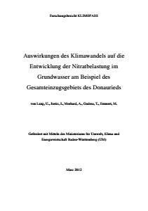 Bild der Titelseite der Publikation: Nitratbelastung im Donauried