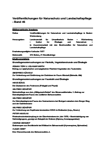 Bild der Titelseite der Publikation: Band 46 - Veröffentlichungen für Naturschutz und Landschaftspflege in Baden-Württemberg