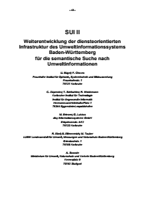 Bild der Titelseite der Publikation: SUI II - Weiterentwicklung der diensteorientierten Infrastruktur des Umweltinformationssystems Baden-Württemberg für die semantische Suche nach Umweltinformationen