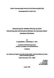 Bild der Titelseite der Publikation: Untersuchung der zellulären Wirkung von Ozon: Entwicklung einer nicht-invasiven Methode zum Nachweis oxidativ veränderter DNA-Basen