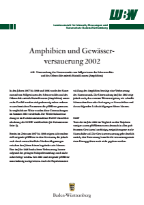 Bild der Titelseite der Publikation: Amphibien und Gewässerversauerung 2002