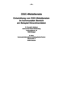 Bild der Titelseite der Publikation: OGC-Webdienste - Entwicklung von OGC-Webdiensten im kommunalen Bereich am Beispiel Einwohnerdaten