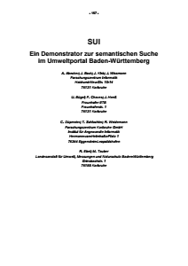 Bild der Titelseite der Publikation: SUI - Ein Demonstrator zur semantischen Suche im Umweltportal Baden-Württemberg