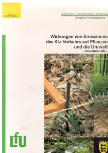 Bild der Titelseite der Publikation: Wirkungen von Emissionen des Kfz-Verkehrs auf Pflanzen und die Umwelt - Literaturstudie