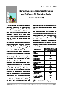Bild der Titelseite der Publikation: Berechnung orientierender Hinweise auf Prüfwerte für flüchtige Stoffe in der Bodenluft