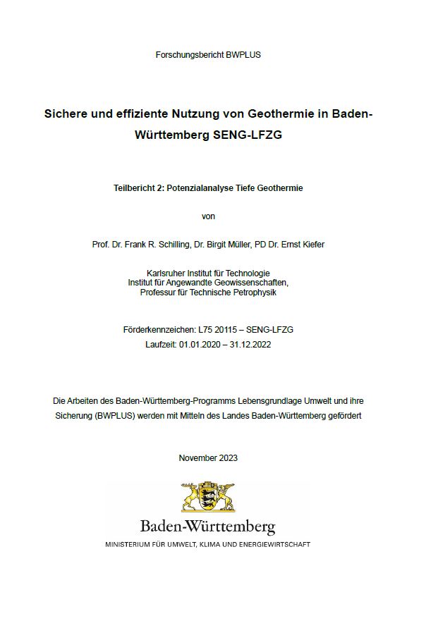 Bild der Titelseite der Publikation: Sichere und effiziente Nutzung von Geothermie in Baden-Württemberg
