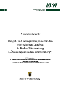 Bild der Titelseite der Publikation: Biogut- und Grüngutkomposte für den ökologischen Landbau in Baden-Württemberg (Kopie)