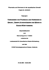 Bild der Titelseite der Publikation: Pharmaka und Hormone in der aquatischen Umwelt - Teilbericht I