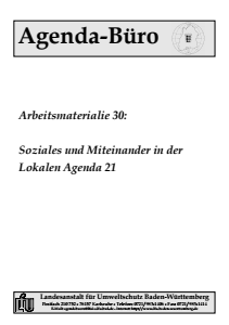 Bild der Titelseite der Publikation: Arbeitsmaterialie 030: Soziales und Miteinander in der Lokalen Agenda 21