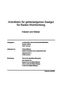 Bild der Titelseite der Publikation: Artenlisten für gebietseigenes Saatgut für Baden-Württemberg