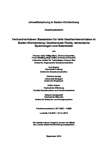 Bild der Titelseite der Publikation: Verbundprojekt: Basisdaten für tiefe Geothermievorhaben in Baden-Württemberg: Geothermale Fluide, tektonische Spannungen und Seismizität