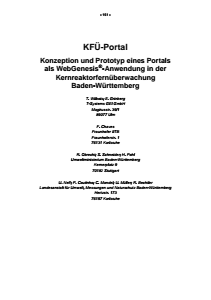 Bild der Titelseite der Publikation: KFÜ-Portal - Konzeption und Prototyp eines Portals als WebGenesis®-Anwendung in der Kernreaktorfernüberwachung Baden-Württemberg