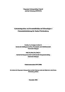 Bild der Titelseite der Publikation: Systemintegration von Brennstoffzellen auf Kläranlagen - Potenzialabschätzung für Baden-Württemberg