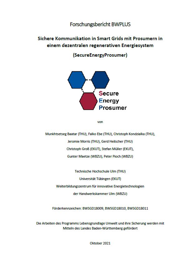 Bild der Titelseite der Publikation: Sichere Kommunikation in Smart Grids mit Prosumern in einem dezentralen regenerativen Energiesystem