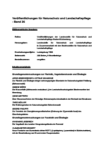 Bild der Titelseite der Publikation: Band 36 - Veröffentlichungen der Landesstelle für Naturschutz und Landschaftspflege Baden-Württemberg