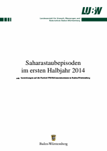 Bild der Titelseite der Publikation: Saharastaubepisoden im ersten Halbjahr 2014