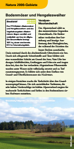 Bild der Titelseite der Publikation: Natura 2000 gemeinsam umsetzen - Bodenmöser und Hengelesweiher