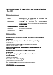 Bild der Titelseite der Publikation: Band 34 - Veröffentlichungen der Landesstelle für Naturschutz und Landschaftspflege Baden-Württemberg