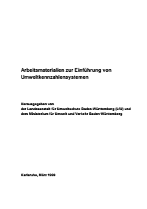 Bild der Titelseite der Publikation: Arbeitsmaterialien zur Einführung von Umweltkennzahlensystemen