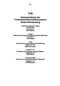 Bild der Titelseite der Publikation: TrIS - Neuentwicklung des Trinkwasserinformationssystems Baden-Württemberg
