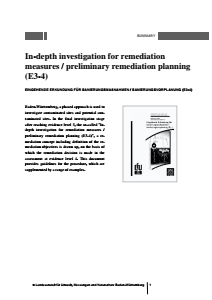 Bild der Titelseite der Publikation: In-depth investigation for remediation measures / preliminary remediation planning (E3-4)