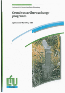 Bild der Titelseite der Publikation: Grundwasserüberwachungsprogramm. Ergebnisse der Beprobung 1994
