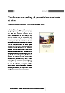 Bild der Titelseite der Publikation: Continuous recording of potential contaminated sites
