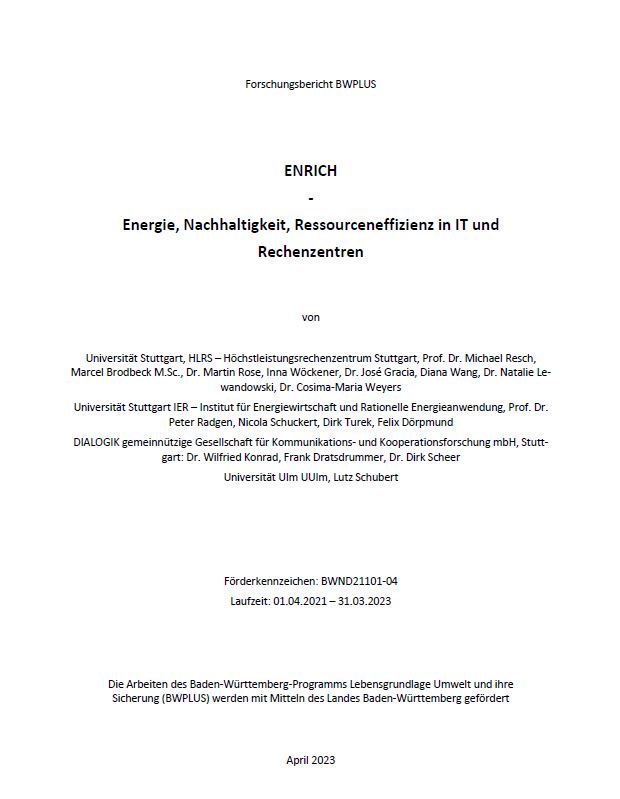 Bild der Titelseite der Publikation: Energie, Nachhaltigkeit, Ressourceneffizienz in IT und Rechenzentren