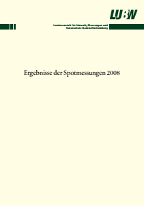 Bild der Titelseite der Publikation: Ergebnisse der Spotmessungen 2008