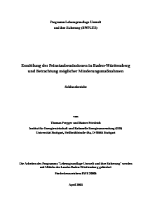 Bild der Titelseite der Publikation: Ermittlung der Feinstaubemissionen in Baden-Württemberg und Betrachtung möglicher Minderungsmaßnahmen