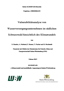 Bild der Titelseite der Publikation: Vulnerabilitätsanalyse von Wasserversorgungsunternehmen im südlichen Schwarzwald hinsichtlich des Klimawandels
